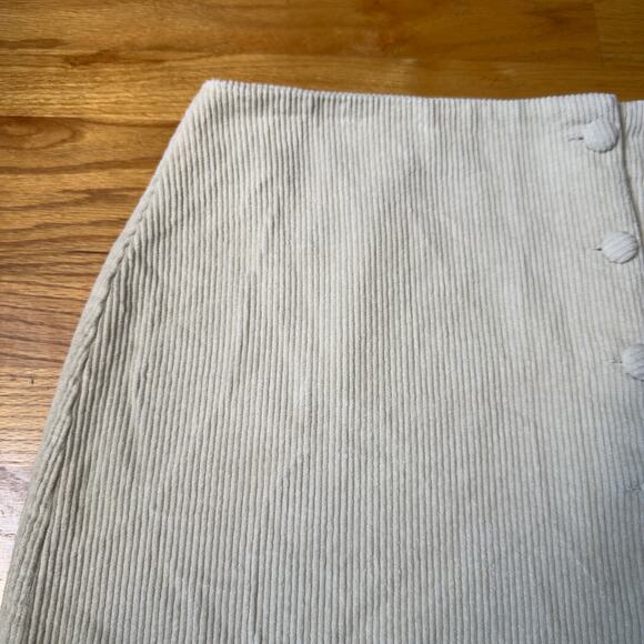 Lulus Katherina Beige Button-Front Corduroy Mini Skirt Asymmetrical Size S - Picture 4 of 8